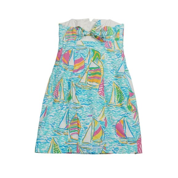 Lilly Pulitzer Dress Size 0 You Gotta Regatta Sailboats Strapless Franco Dress - Picture 2 of 13